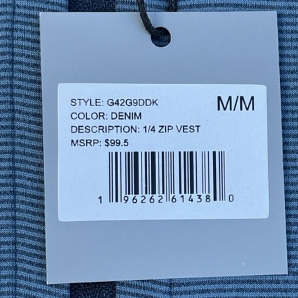 Hickey Freeman NWT New York Mens Golf Vest Denim Blue 1/4 Zip Size Medium $99.50 - Picture 7 of 12